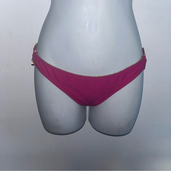 Volcom  2 pc Triangle Top Bikini XS Swimsuit Reversible Pink Green Set - Picture 6 of 12